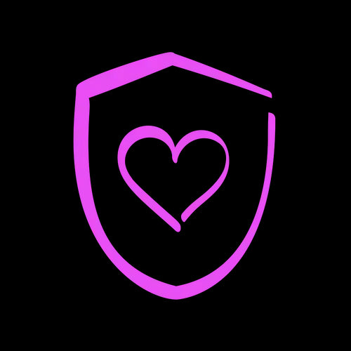 Shield icon labeled “Safer Oral Sex” — highlighting Lorals' purpose as a latex barrier for STI prevention during oral sex (cunnilingus and rimming)
