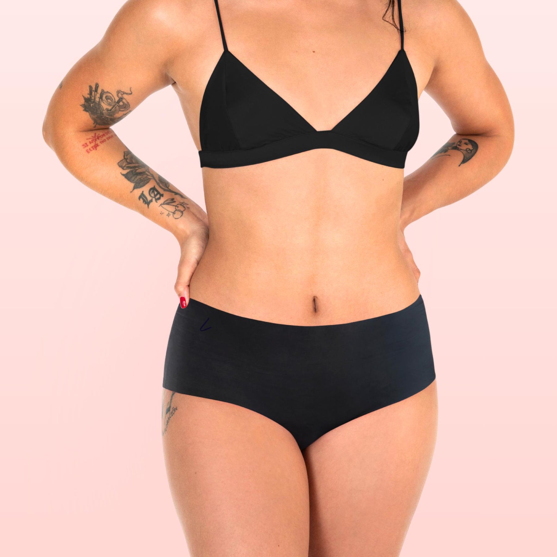 The front side of a woman wearing Lorals for Pleasure Shorties |Shortie