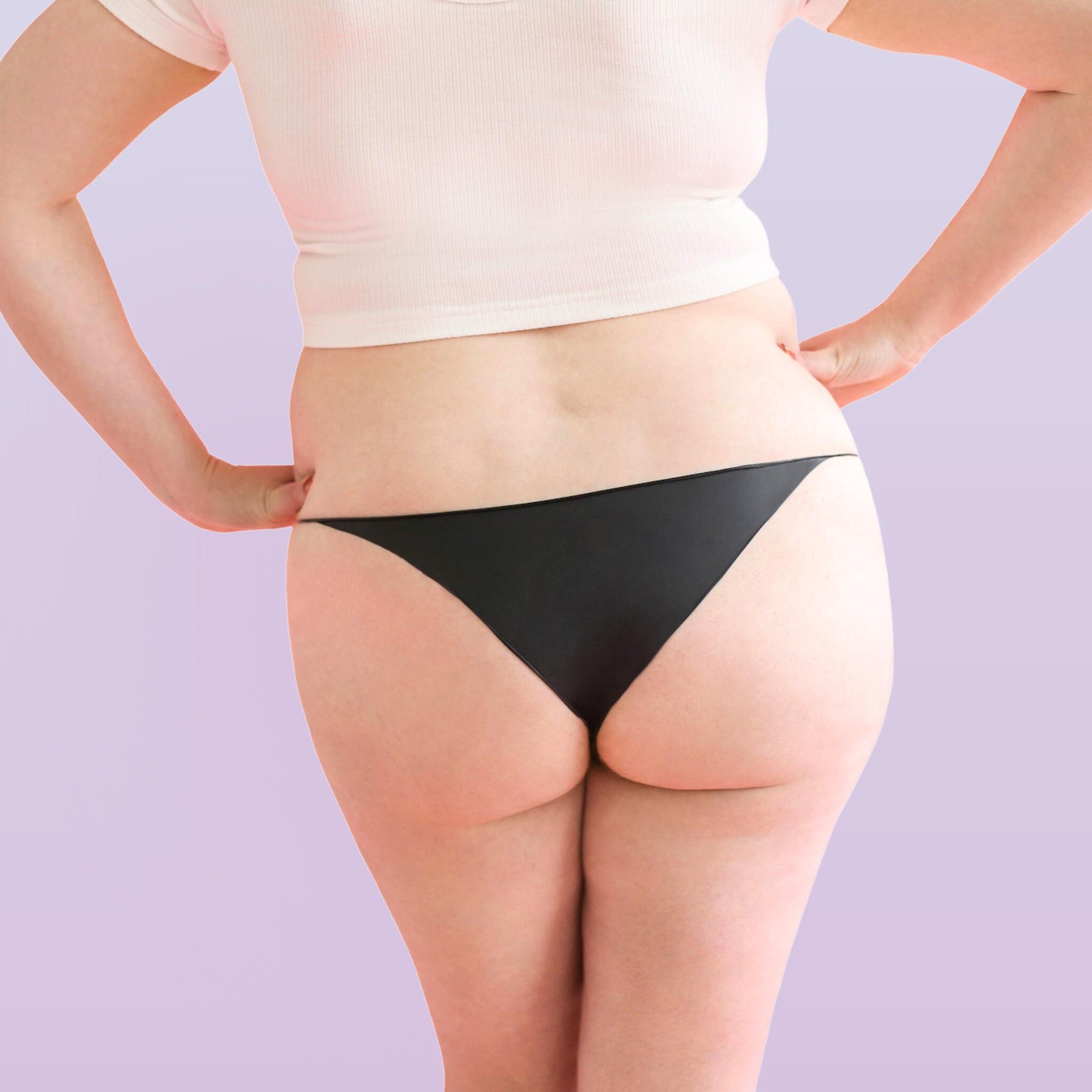 The backside of a woman wearing Lorals for STI Protection Bikini panties |Bikini