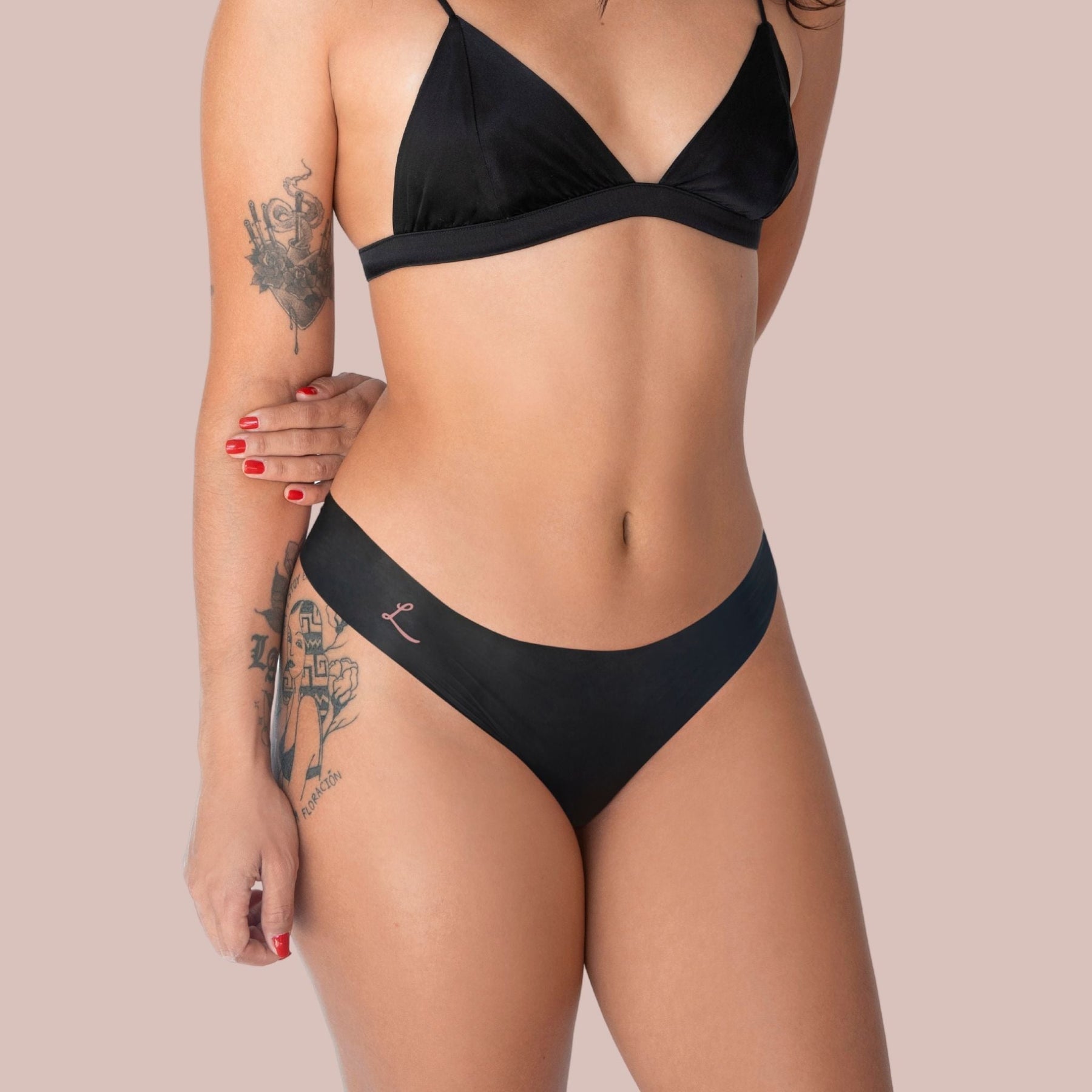 The front side of a woman wearing Lorals for Pleasure Bikini panties |Bikini