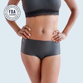 The front side of a woman wearing Lorals for STI Protection Shorties |Shortie